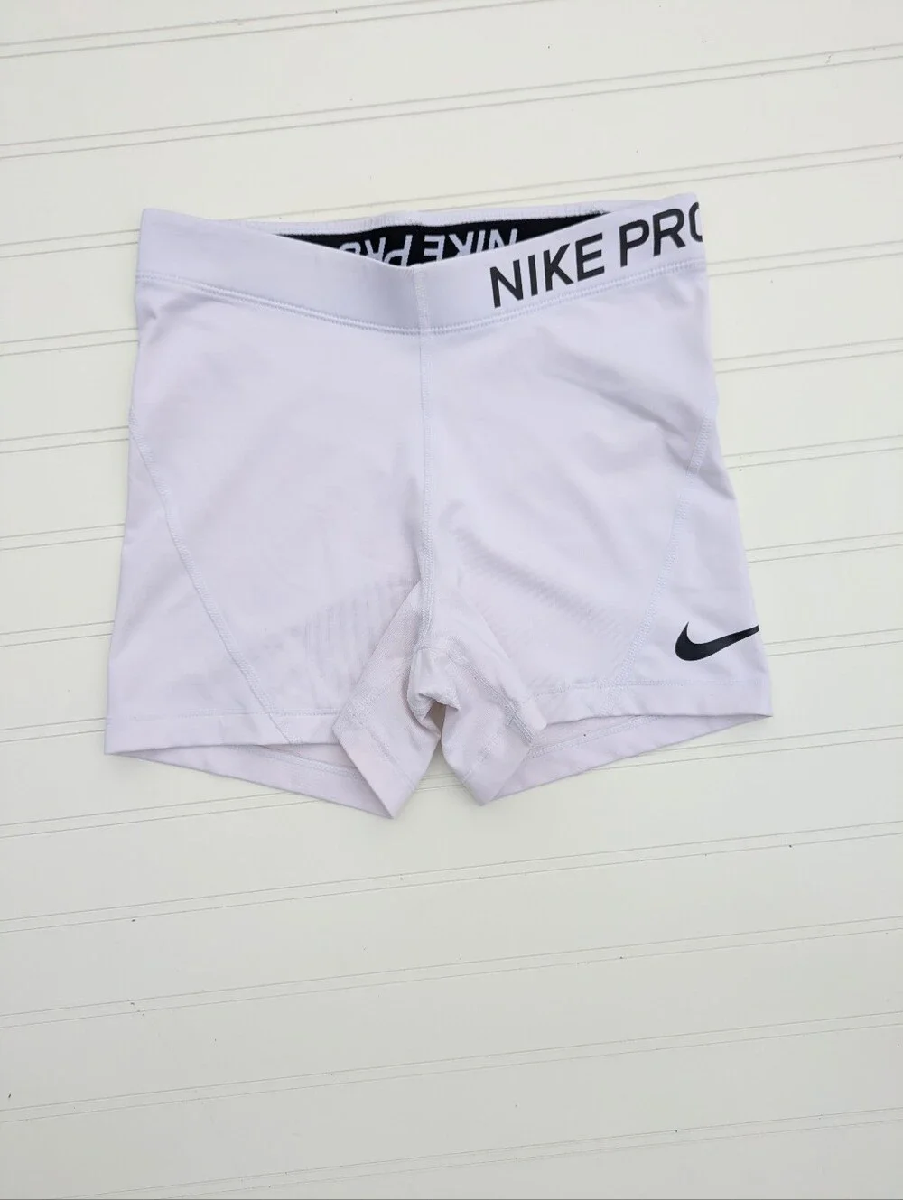 Nike Pro White Very Fitted Athletic Shorts